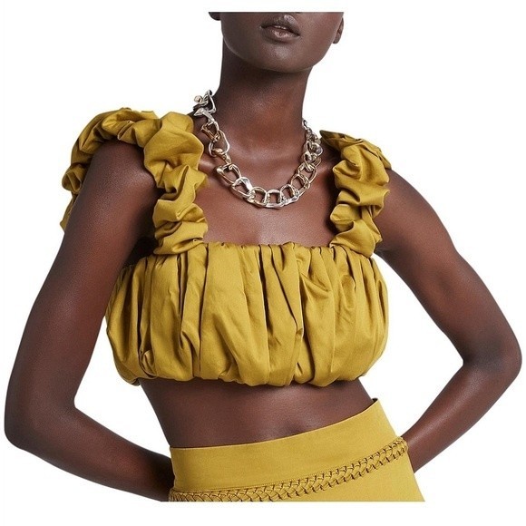 Aje. NWT Women's Green Medina Ruched Cropped Top Green Size 6 - Picture 9 of 10